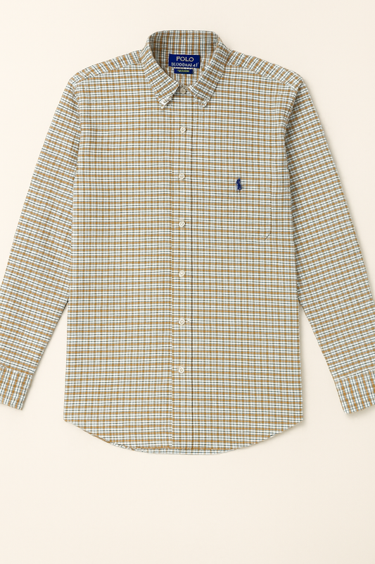 RL Shirt Cream Checks (With Pocket)
