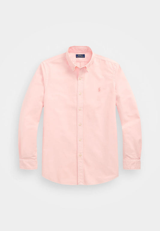 Pink mineral dyed oxford shirt