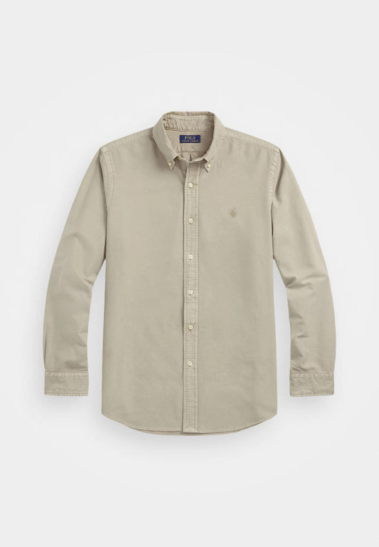 Grey mineral dyed oxford shirt