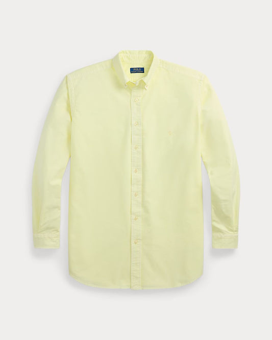 Yellow mineral dyed oxford shirt