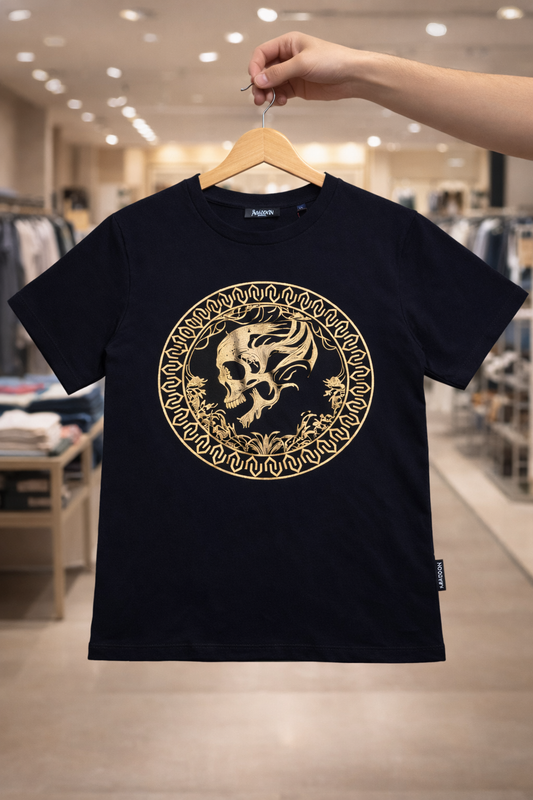 Metallic Gold Foil Signature Coin T-Shirt
