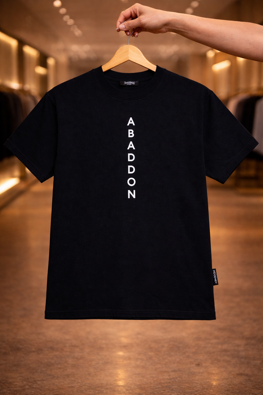 Vertical Letter Flocked Drop Shoulder T-Shirt