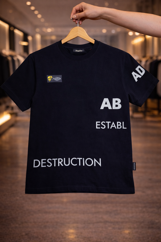 Place of Destruction Print Drop Shoulder T-Shirt