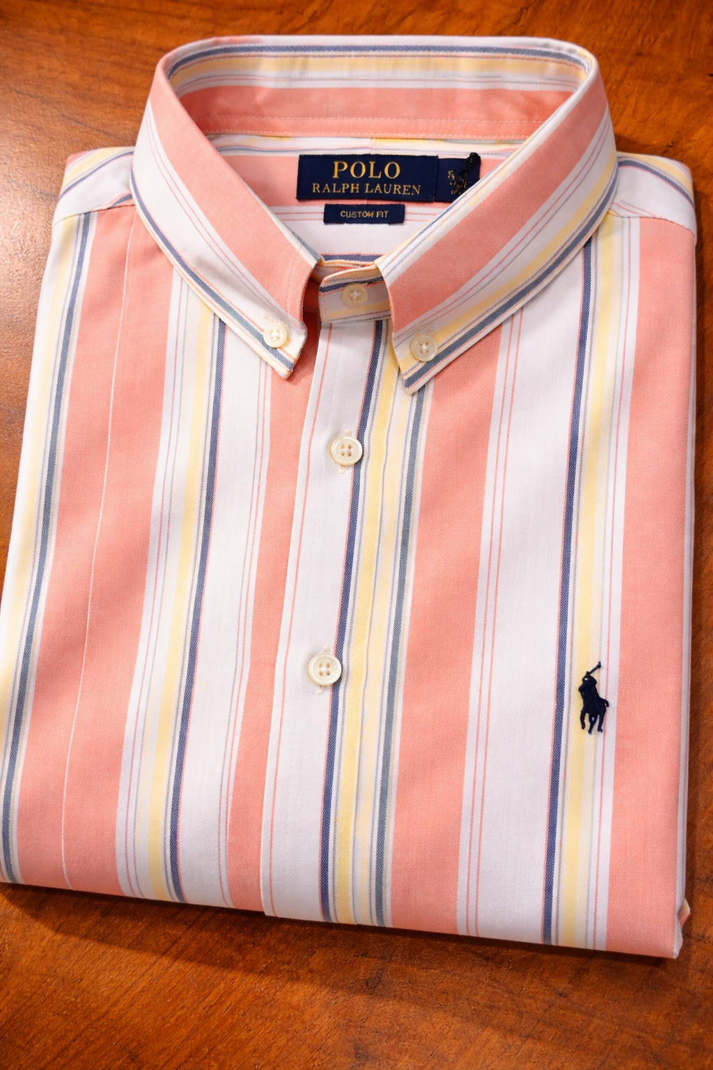 Orange stripes oxford shirt