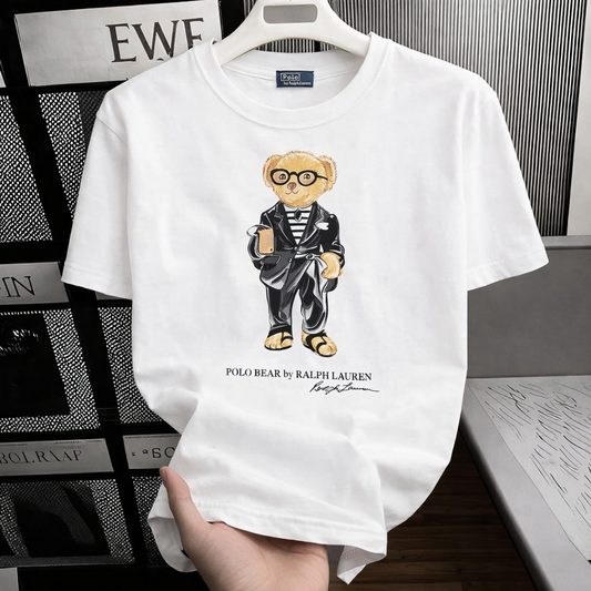 Women Teddy Bear Tshirt White Black Jacket