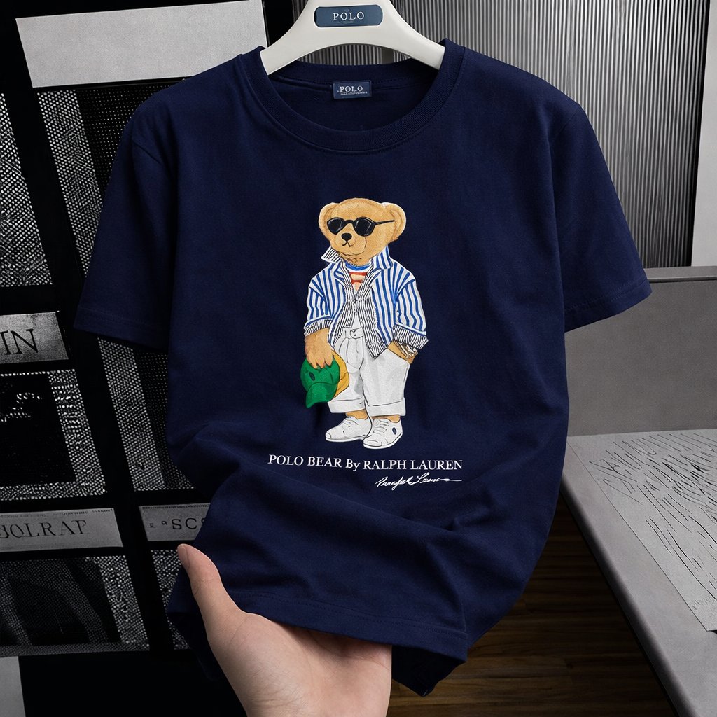 Women Teddy Bear Tshirt Navy