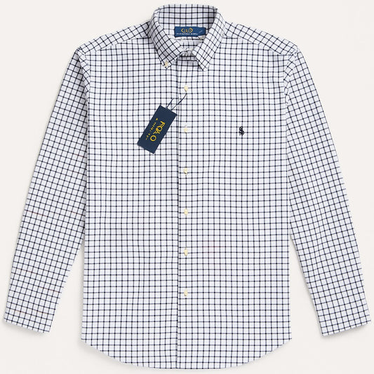 RL Shirt Brown Small Checks (With Pocket)