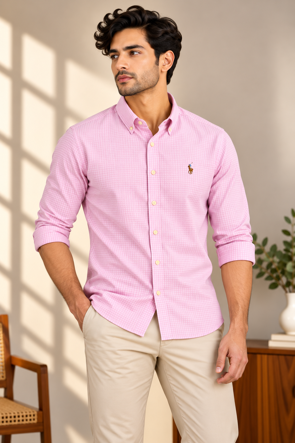 Pink gingham checks
