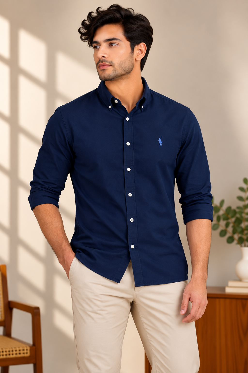 Navy Oxford Multi Logo