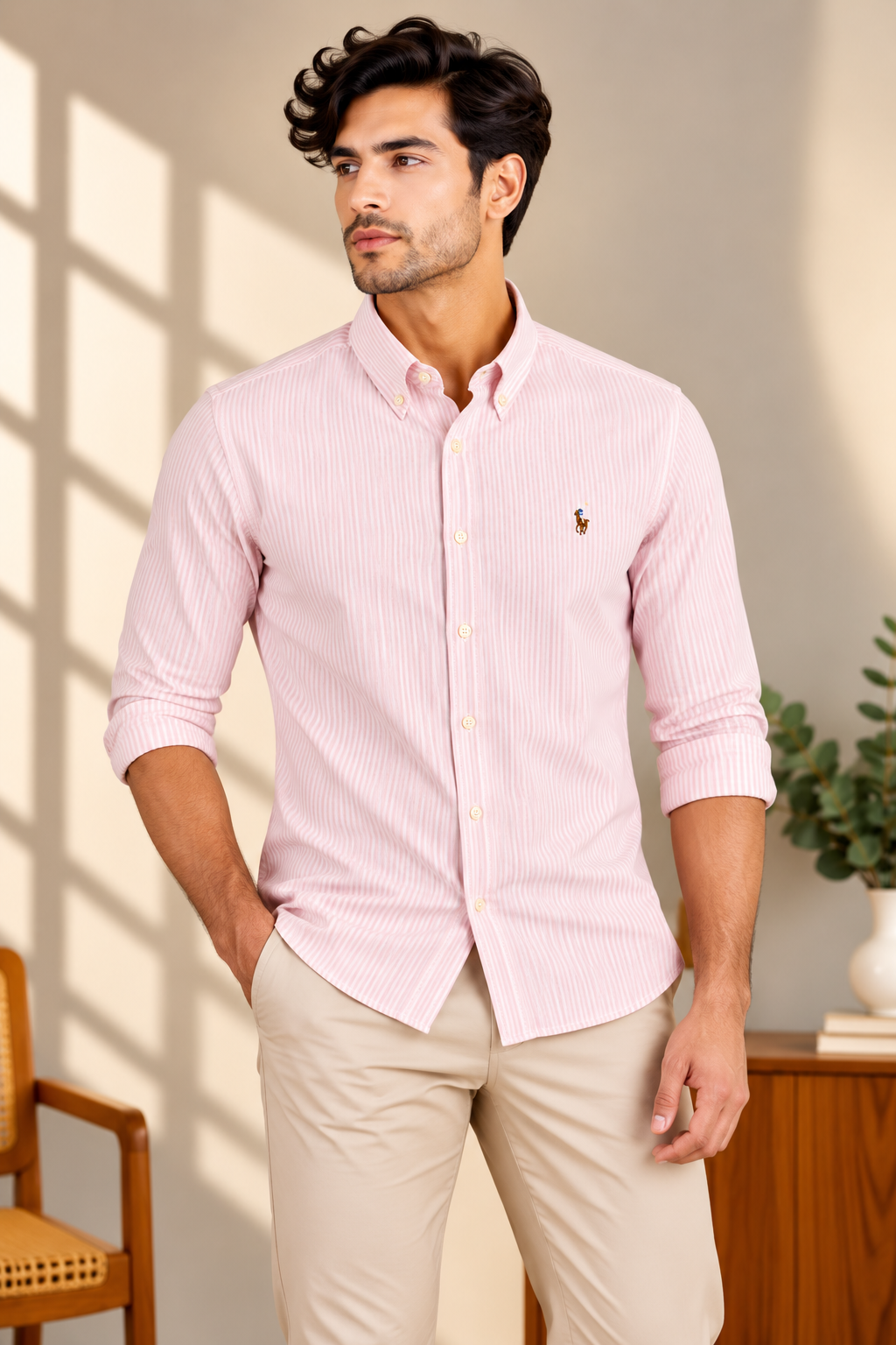 Pink Stripes oxford shirt