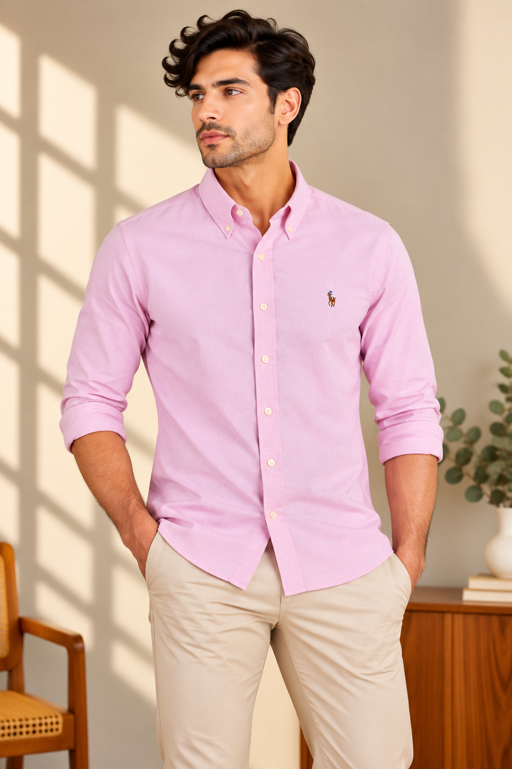 Pink Oxford Multi Logo