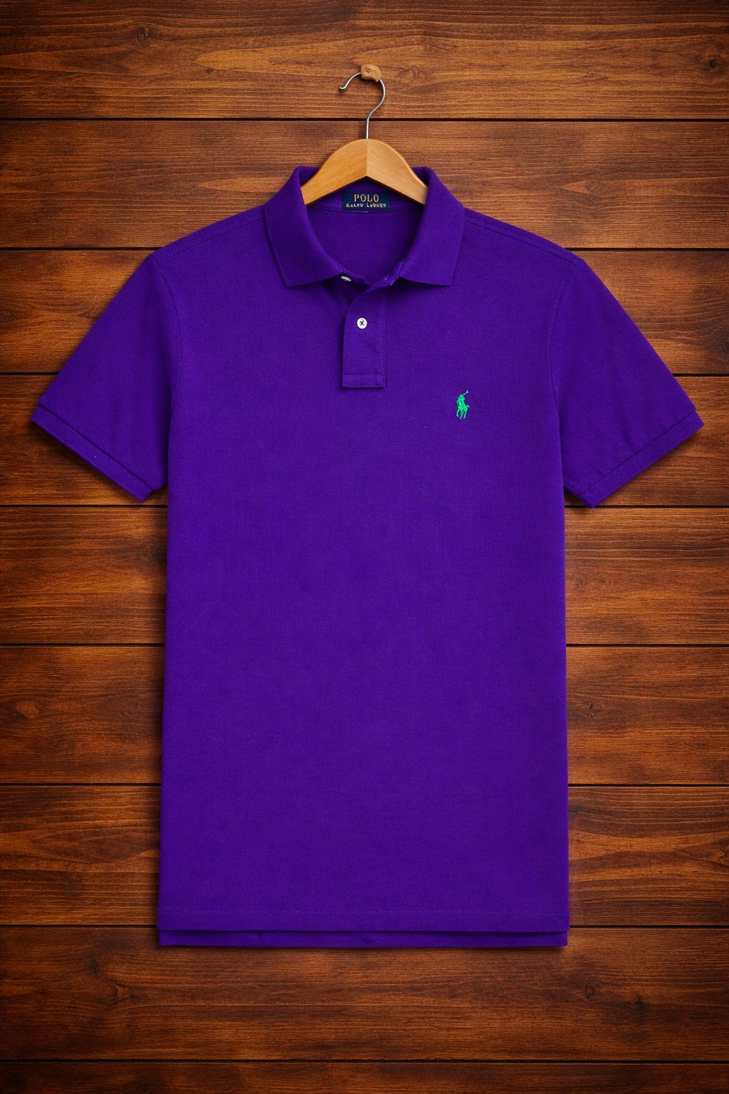 Purple Collar Tshirt (GREEN logo)